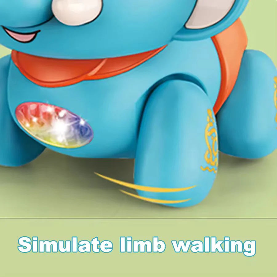 Musical Crawling Elephant Toy - Interactive with Lights & Sound