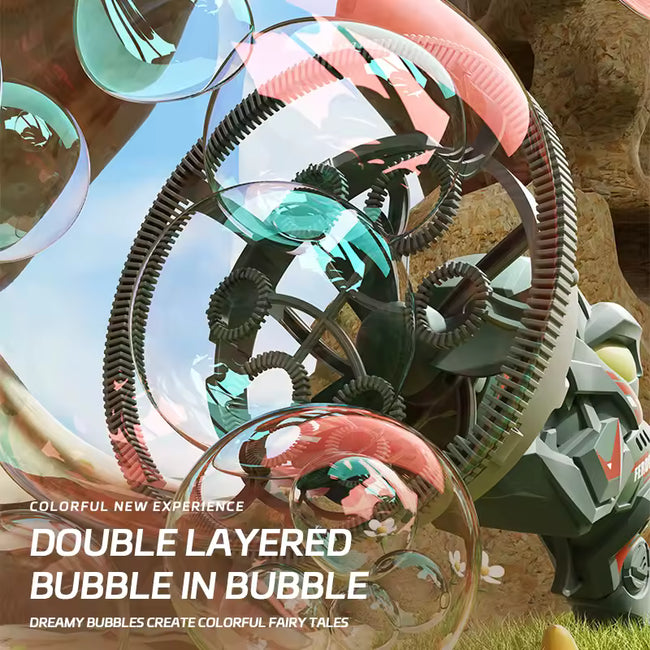 2 in 1 Dinosaur Large Bubbles Gun Main Image