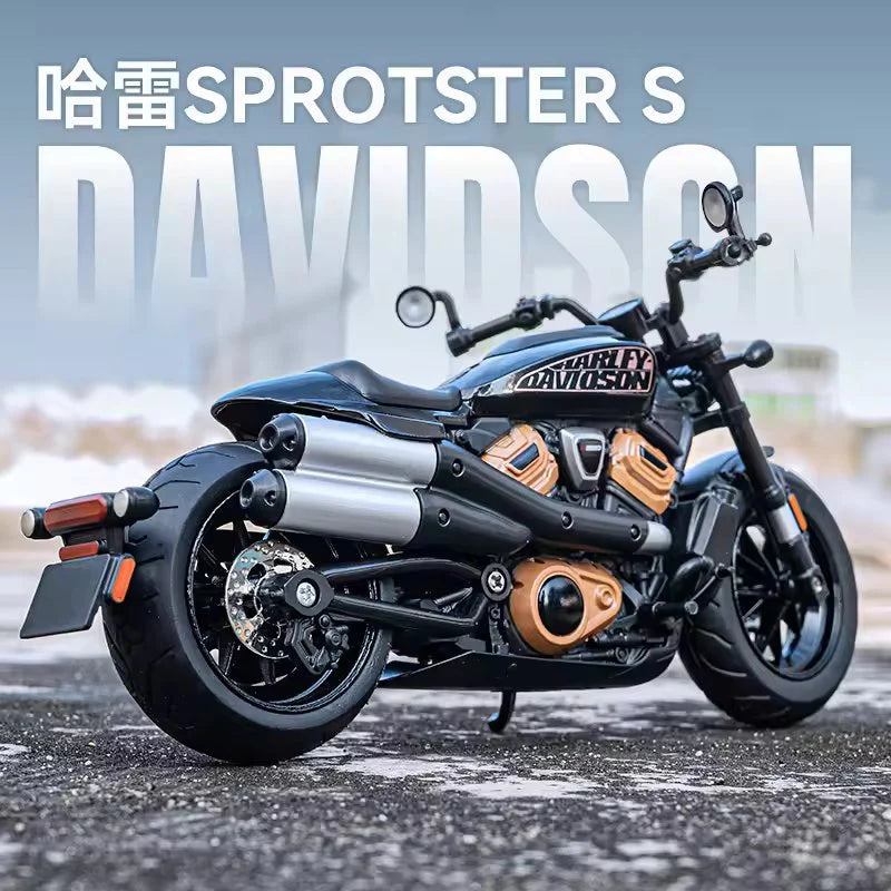 1:12 Scale Harley-Davidson Die-Cast Motorcycle Model - Alloy Collectible with Rubber Tires Secondary image
