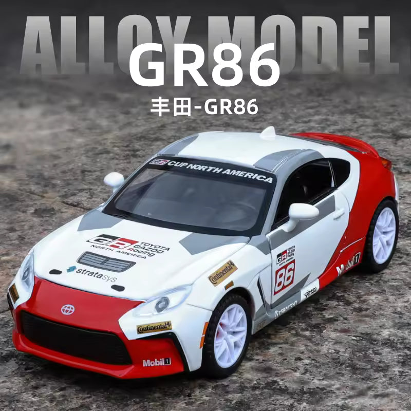 1:24 Scale Toyota GR86 Die-Cast Model - Alloy Sports Car with Opening Doors