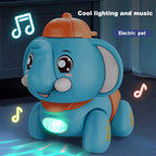 Musical Crawling Elephant Toy - Interactive with Lights & Sound
