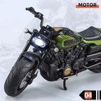 1:12 Scale Harley-Davidson Die-Cast Motorcycle Model - Alloy Collectible with Rubber Tires