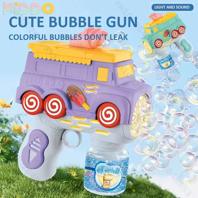 Ice Cream Bubble Gun for Kids - Automatic Bubble Blower Toy Hover Image