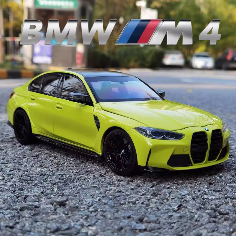 1:24 Scale BMW M4 Die-Cast Model - Alloy Sports Car with LED Lights & Pull-Back Action