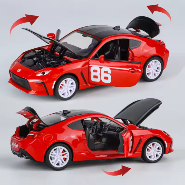 1:24 Scale Toyota GR86 Die-Cast Model - Alloy Sports Car with Opening Doors