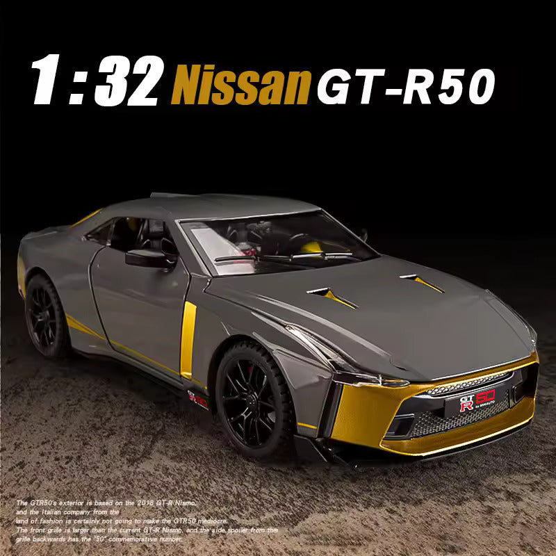 1:32 Scale Nissan GT-R50 Die-Cast Model - Alloy Sports Car with Lights & Sound