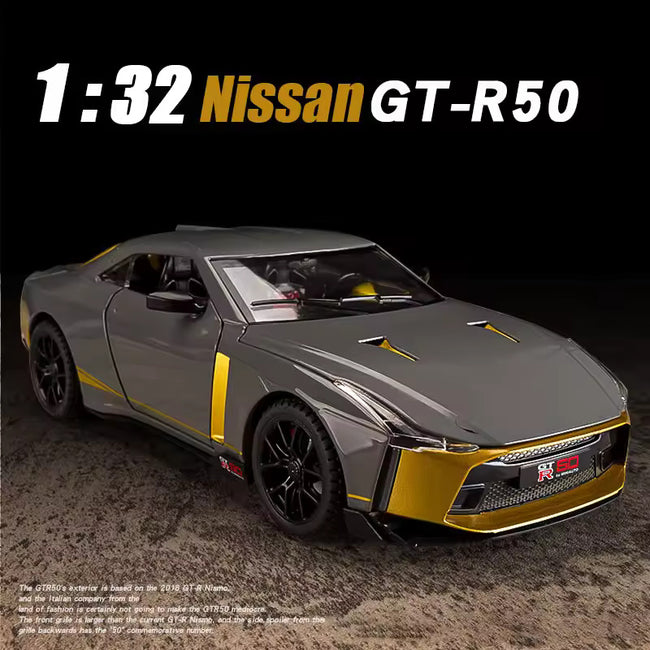 1:32 Scale Nissan GT-R50 Die-Cast Model - Alloy Sports Car with Lights & Sound Hover Image