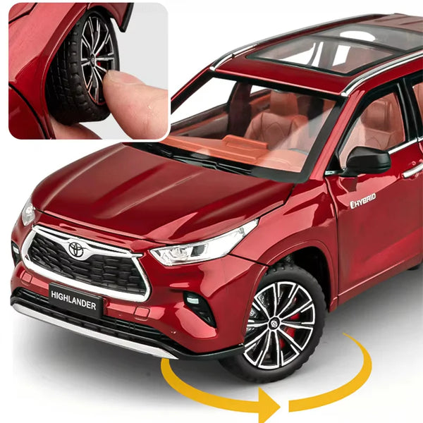 1:24 Scale Toyota Highlander Die-Cast Model - SUV Alloy with Light & Sound