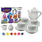 Ceramics Painted Tea Set - Kids Pretend Play Tea Party Set