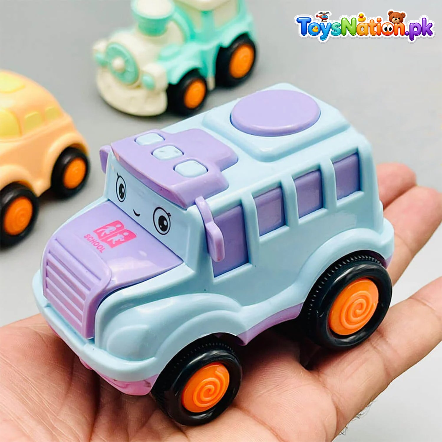 Friction Mini Cars - Kids Pull-Back Toy Vehicles 4-Pack Secondary image