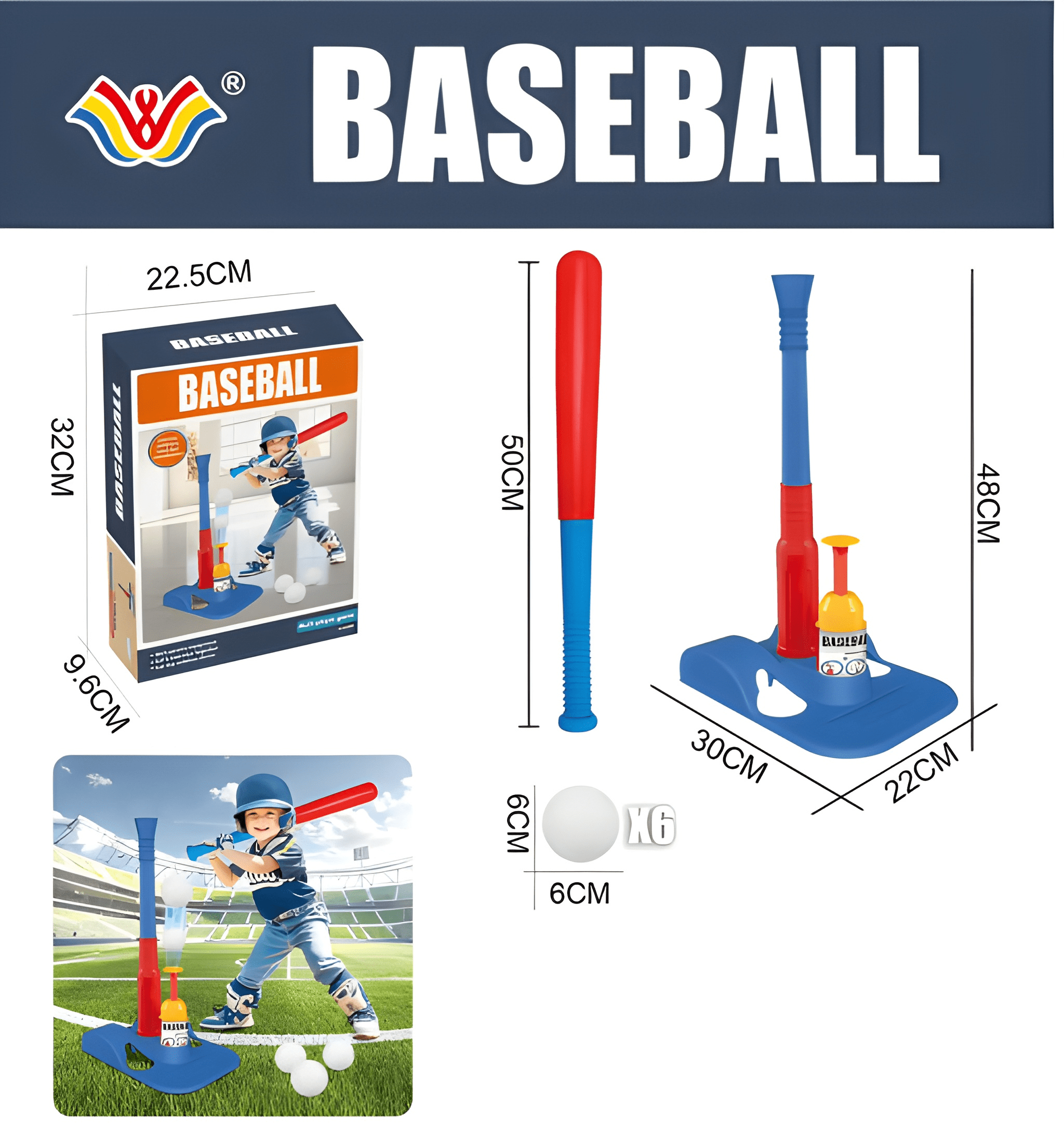 Kids Baseball Bat & Balls Set - Beginner Sports Toy for Outdoor Play Main image