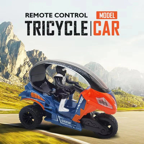 2.4GHz RC Stunt Motorcycle - Three-Wheel Remote Control Bike with Spray Effect