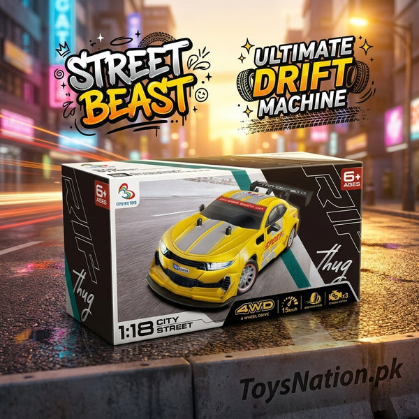 1:18 Remote Control Drift Racing Car – 4wd High-speed Street Racer