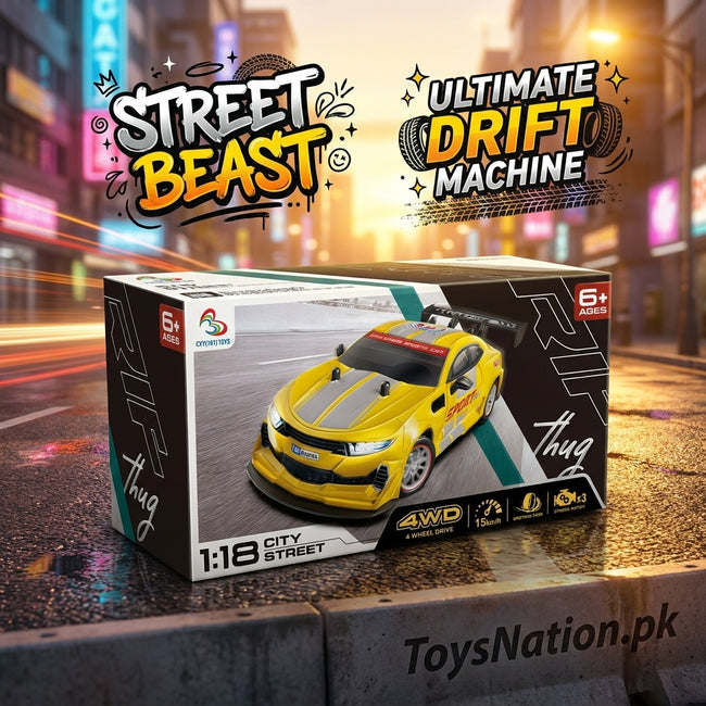 1:18 Remote Control Drift Racing Car – 4wd High-speed Street Racer Hover Image