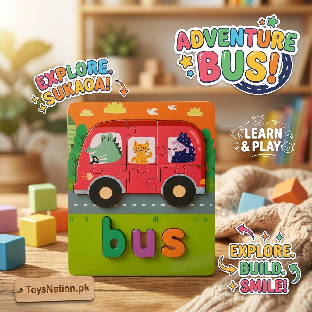 Wooden Puzzle Board – Slide & Learn Fun Puzzle Adventure - PACK OF 1