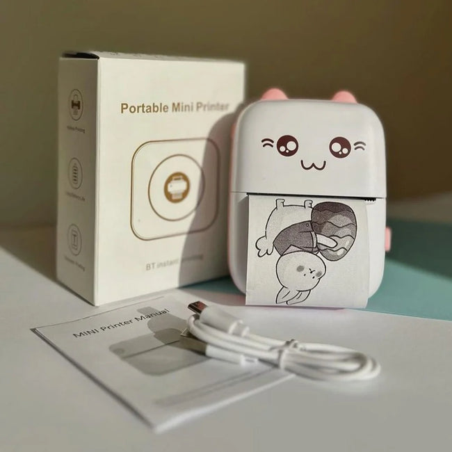 Wireless Bluetooth Mini Photo Thermal Printer Hover Image
