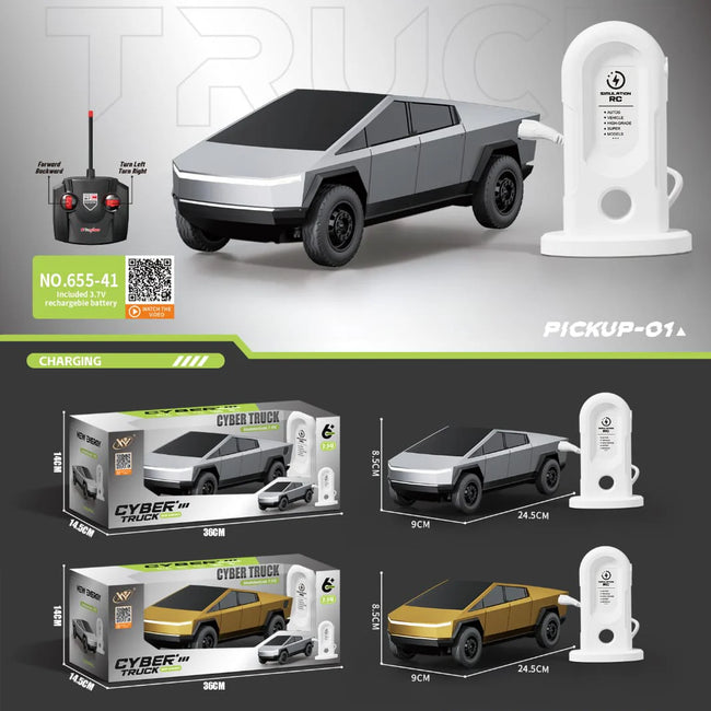 RC Tesla Cybertruck - Remote Control Electric Pickup Truck with LED Lights Hover Image