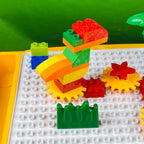 Kids Building Block Activity Table - 3-in-1 Play Table with Puzzle Board