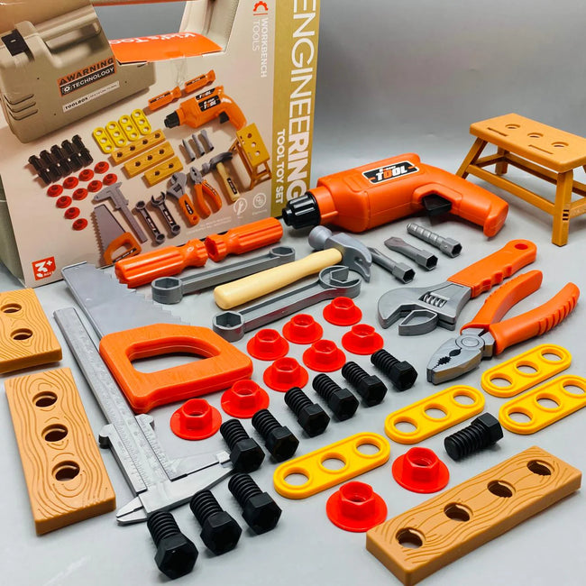 Kids Engineering Tools Set - Pretend Play Tool Briefcase for Children Main Image