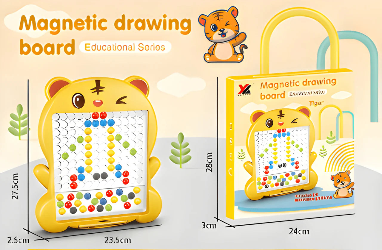 Cute Tiger Magnetic Drawing Board - Erasable Doodle Sketch Pad for Kids