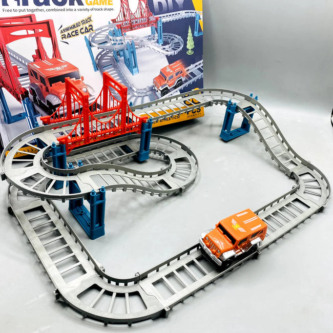 30-Piece Urban Jeep Track Set - Motorized Off-Road Racing Track with Vehicle Hover Image