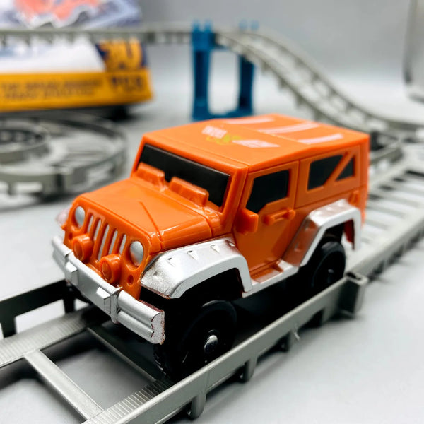 30-Piece Urban Jeep Track Set - Motorized Off-Road Racing Track with Vehicle