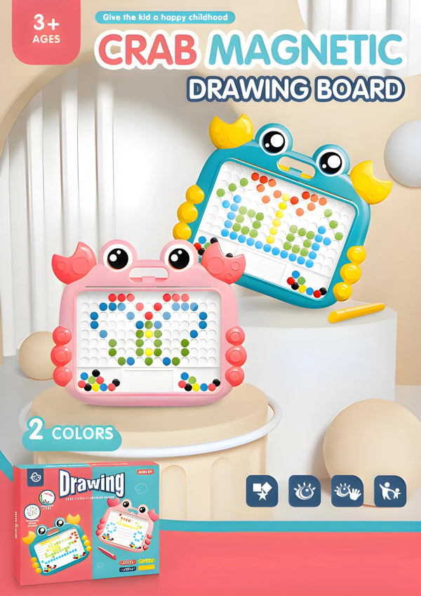 Crab Magnetic Drawing Board - Kids Doodle Board with Pen