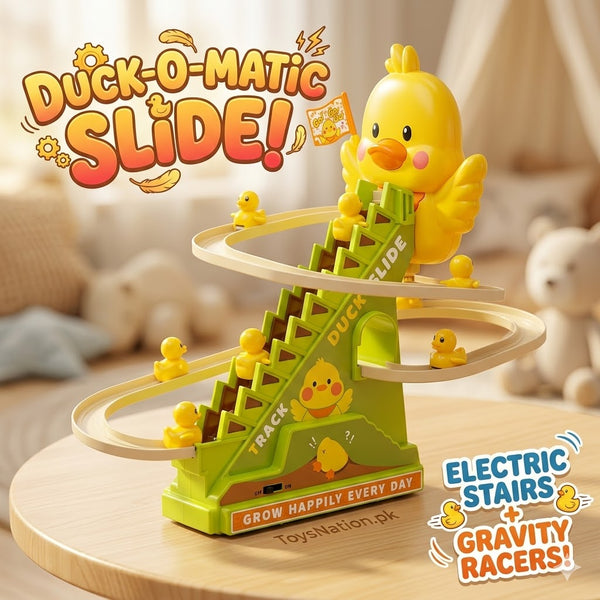 Cute Duck Slide Electric Track Toy | Gravity Gliding Duck Roller Coaster with Sound Effects for Kids - Duck include 3pc