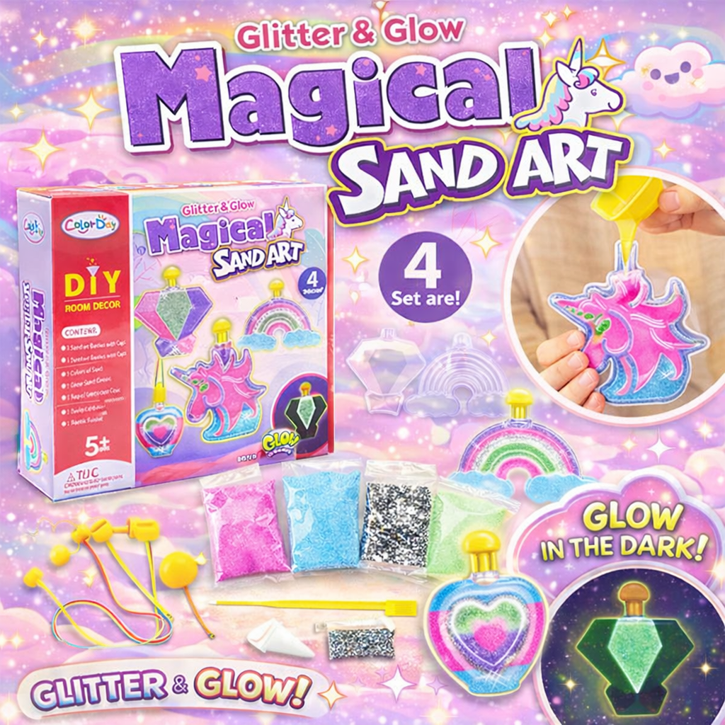 Diy Glitter & Glow Magical Sand Art Kit