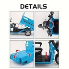 1:12 Scale Diecast Tricycle Cargo Truck - Detailed Model Vehicle