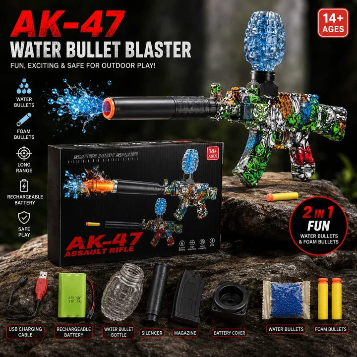 2 in 1 AK-47 Gel Blaster Electric Toy Gun – High-Speed Automatic Water Bead Rifle Main image