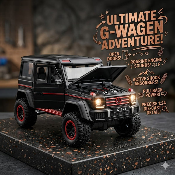 1:24 Mercedes G63 AMG Off-Road Beast Diecast Model Car | LED Lights, Engine Sound & Opening Doors Scale Model