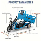 1:12 Scale Diecast Tricycle Cargo Truck - Detailed Model Vehicle