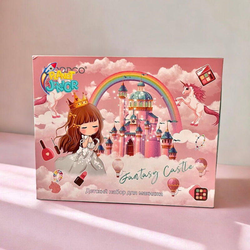 Girls Pretend Play Makeup Kit - Eye Shadow, Nail Polish & Beaded Accessories Set