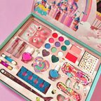 Girls Pretend Play Makeup Kit - Eye Shadow, Nail Polish & Beaded Accessories Set