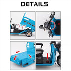 1:12 Scale Diecast Tricycle Cargo Truck - Detailed Model Vehicle