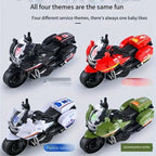 Children's Inertial Toy Motorcycle - Push & Go Simulation Bike for Kids