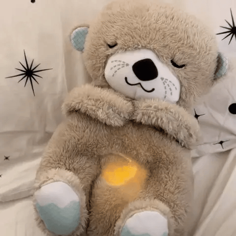 Breathing Bear Plush Toy - Soothing Sleep Companion with Music, Light & Motion