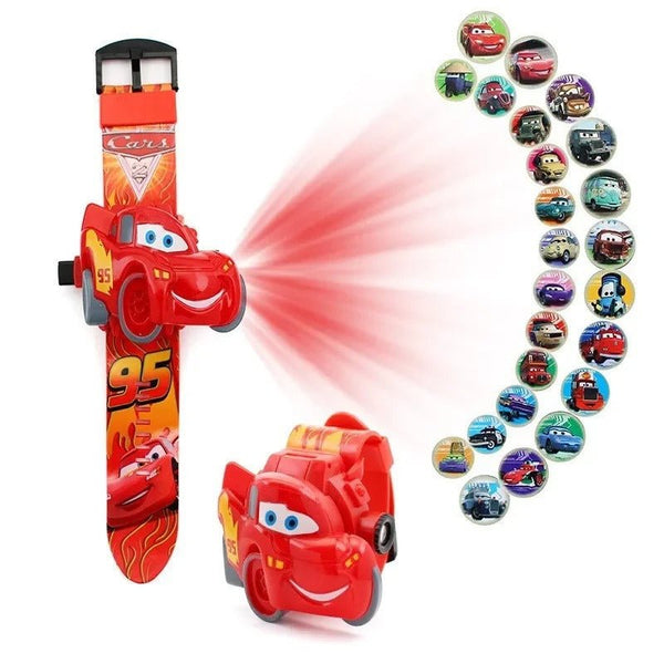 Cars Projection Digital Watch - 24 Image Display Watch for Kids