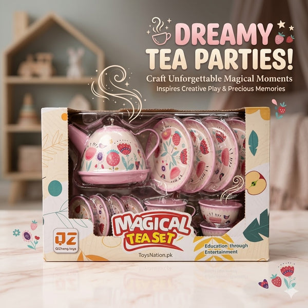 Magical Kids Tea Set – Colorful Pretend Play Tea Party Set With Cups & Kettle