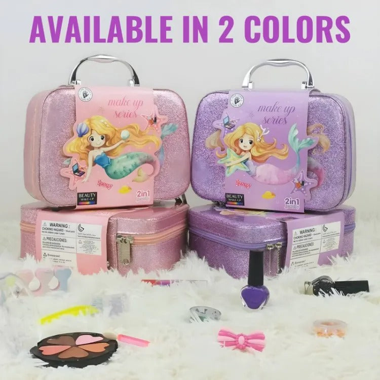 Kids Makeup Kit for Girls - Complete Beauty Play Set with Bag & Mirror Main image