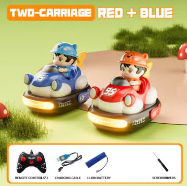 2.4GHz RC Battle Bumper Cars - 2-Player Remote Control Set with Head Ejection