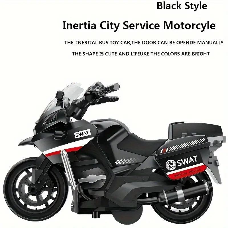 Children's Inertial Toy Motorcycle - Push & Go Simulation Bike for Kids