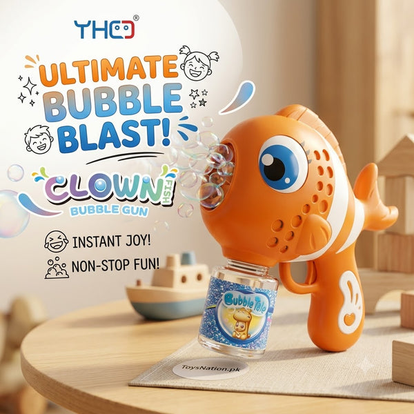 Clown Fish Bubble Gun – Automatic Bubble Blaster with Bubble Solution for Kids  Alternatives: