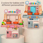 33-Piece Mini Kitchen Play Set - Water Spray Pretend Play Toy with Lights & Sounds for Kids