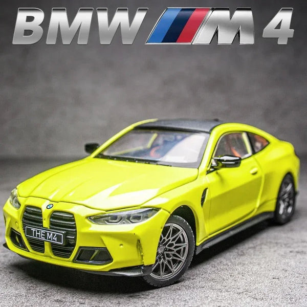 1:24 Scale BMW M4 Die-Cast Model - Alloy Sports Car with LED Lights & Pull-Back Action