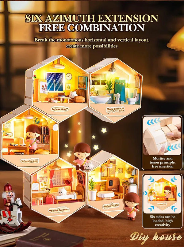 Diy Miniature Doll House Cottage Handmade Art & Pretend Play Set ✨🏡