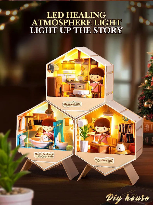 Diy Miniature Doll House Cottage Handmade Art & Pretend Play Set ✨🏡