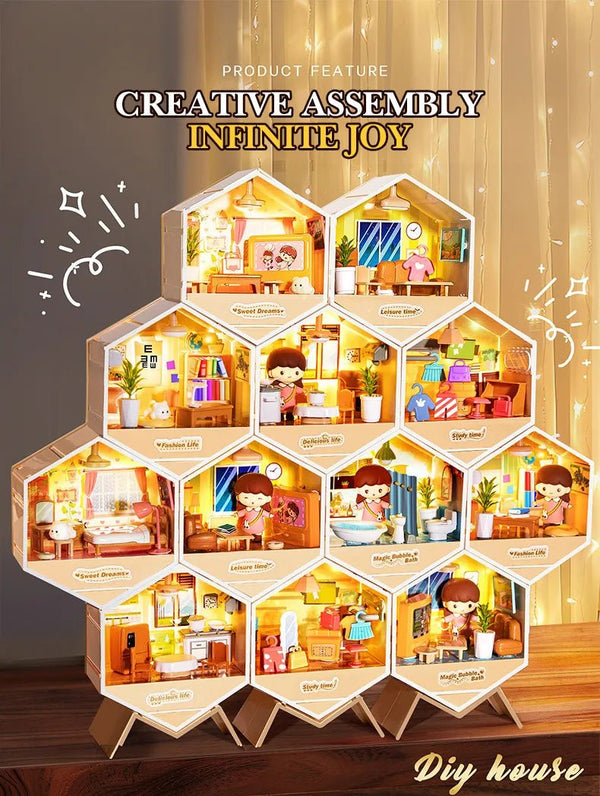 Diy Miniature Doll House Cottage Handmade Art & Pretend Play Set ✨🏡