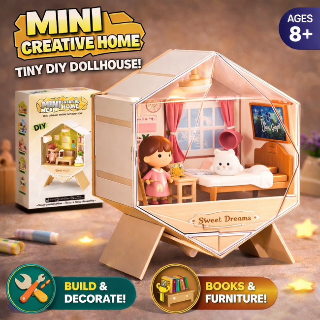 Diy Miniature Doll House Cottage Handmade Art & Pretend Play Set ✨🏡 Hover Image